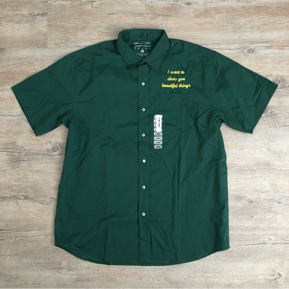 HUNGRY GHOST PRESS Beautiful Things Button Down Work Shirt- L - Picture 2 of 9